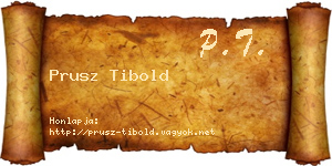 Prusz Tibold névjegykártya